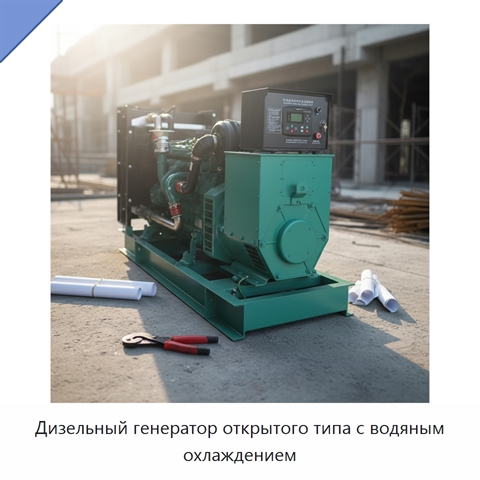 Дизельный генератор открытого типа с водяным охлаждением