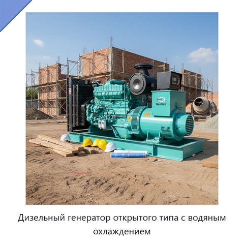 Дизельный генератор открытого типа с водяным охлаждением