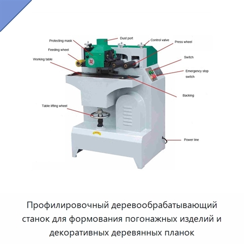 Профилировочный деревообрабатывающий станок для формования погонажных изделий и декоративных деревянных планок