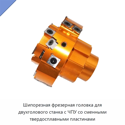 Шипорезная фрезерная головка для двухголового станка с ЧПУ со сменными твердосплавными пластинами
