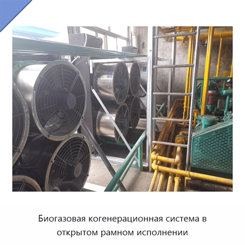 Биогазовая когенерационная система в открытом рамном исполнении