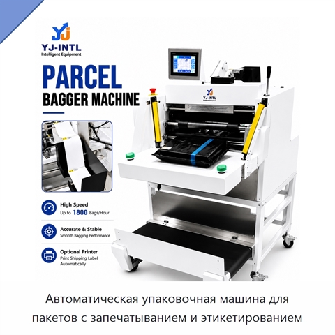 Автоматическая упаковочная машина для пакетов с запечатыванием и этикетированием