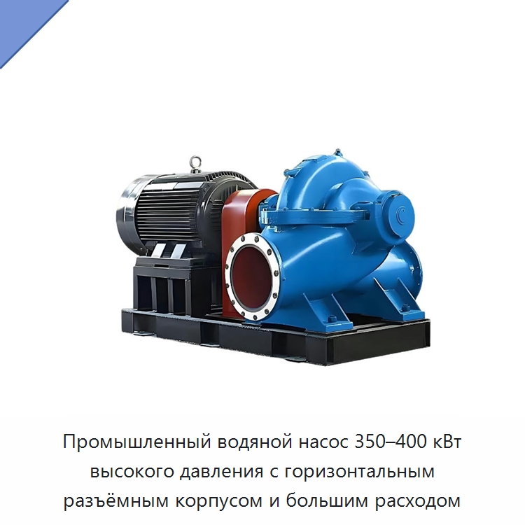 Промышленный водяной насос 350–400 кВт высокого давления с горизонтальным разъёмным корпусом и большим расходом — Насосы