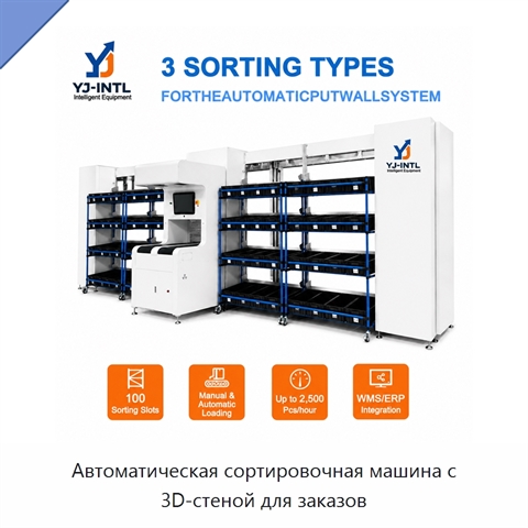 Автоматическая сортировочная машина с 3D-стеной для заказов