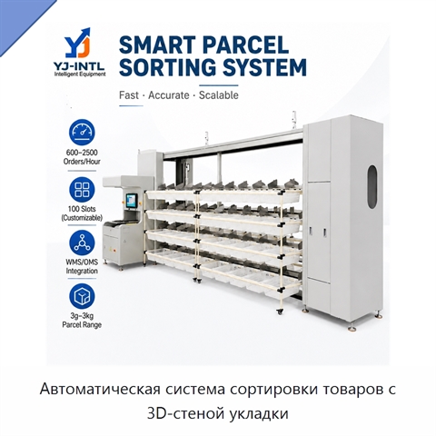 Автоматическая система сортировки товаров с 3D-стеной укладки