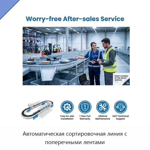 Автоматическая сортировочная линия с поперечными лентами