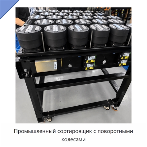 Промышленный сортировщик с поворотными колесами
