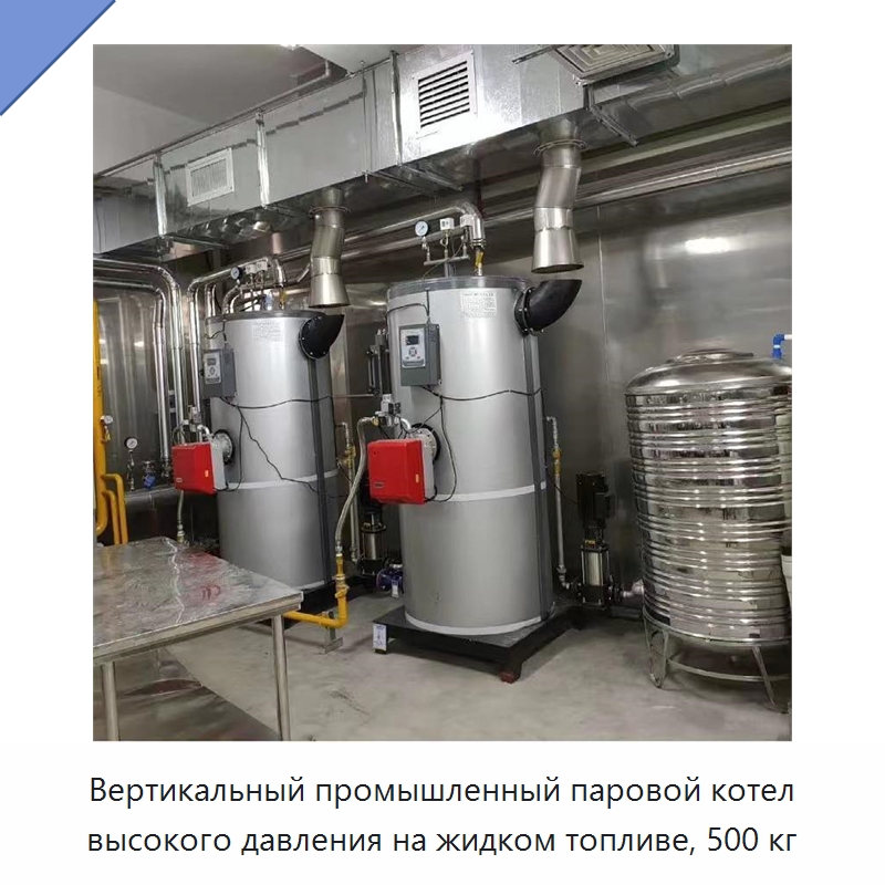 Вертикальный промышленный паровой котел высокого давления на жидком топливе, 500 кг — Котлы и комплектующие