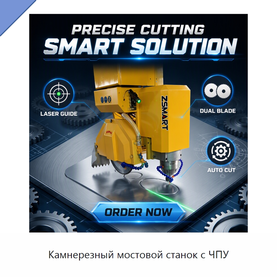 Камнерезный мостовой станок с ЧПУ — Оборудование для обработки камня