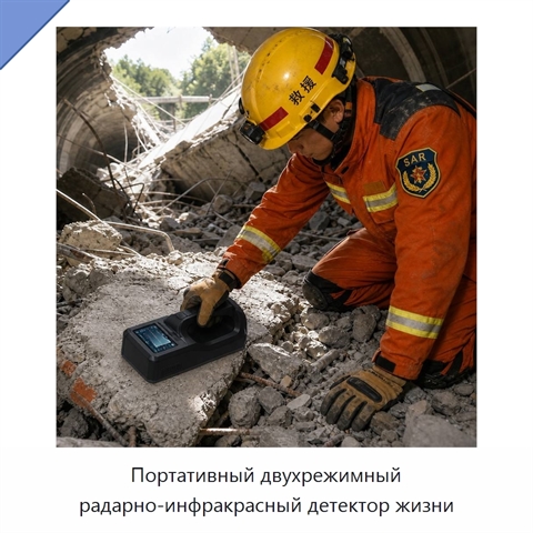 Портативный двухрежимный радарно-инфракрасный детектор жизни