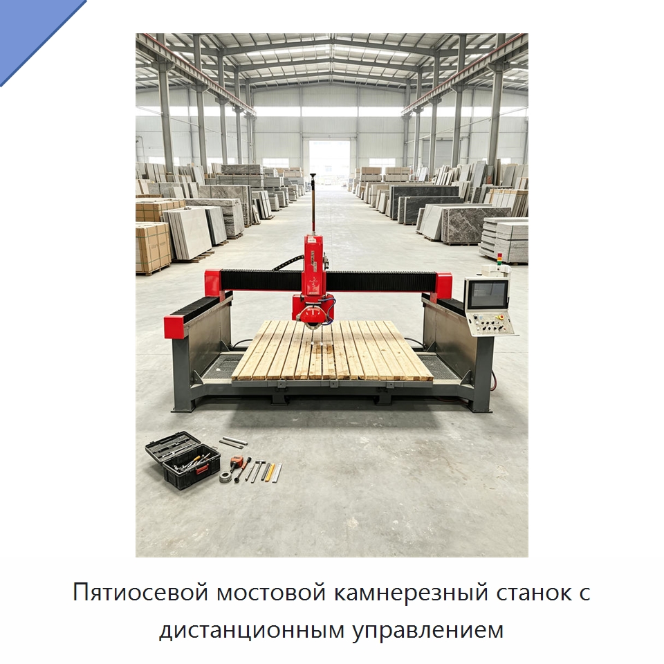 Пятиосевой мостовой камнерезный станок с дистанционным управлением — Оборудование для обработки камня
