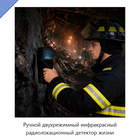 Ручной двухрежимный инфракрасный радиолокационный детектор жизни