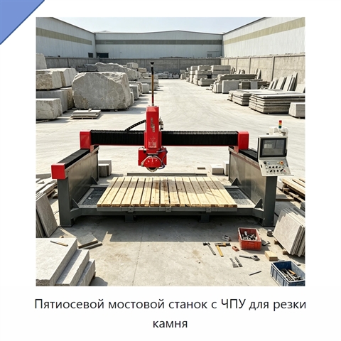 Пятиосевой мостовой станок с ЧПУ для резки камня