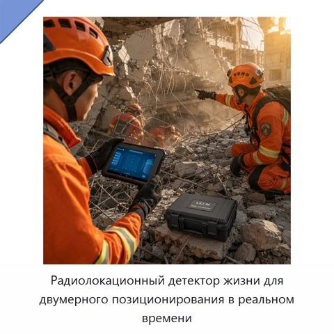 Радиолокационный детектор жизни для двумерного позиционирования в реальном времени