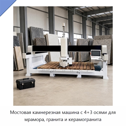 Мостовая камнерезная машина с 4+3 осями для мрамора, гранита и керамогранита