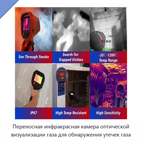 Переносная инфракрасная камера оптической визуализации газа для обнаружения утечек газа