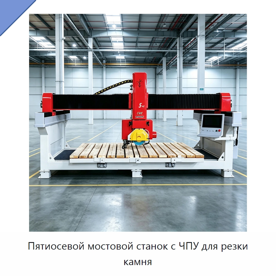 Пятиосевой мостовой станок с ЧПУ для резки камня — Оборудование для обработки камня