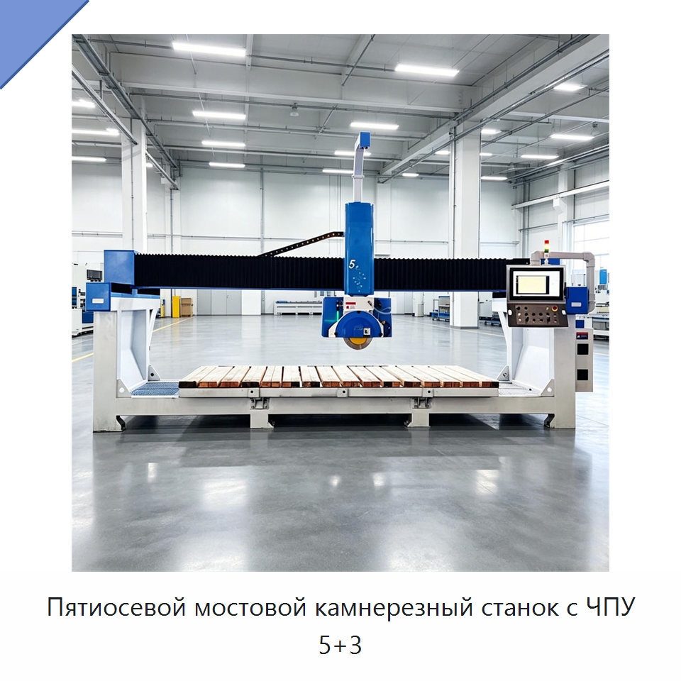 Пятиосевой мостовой камнерезный станок с ЧПУ 5+3 — Оборудование для обработки камня