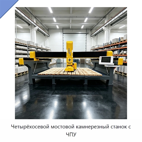 Четырёхосевой мостовой камнерезный станок с ЧПУ