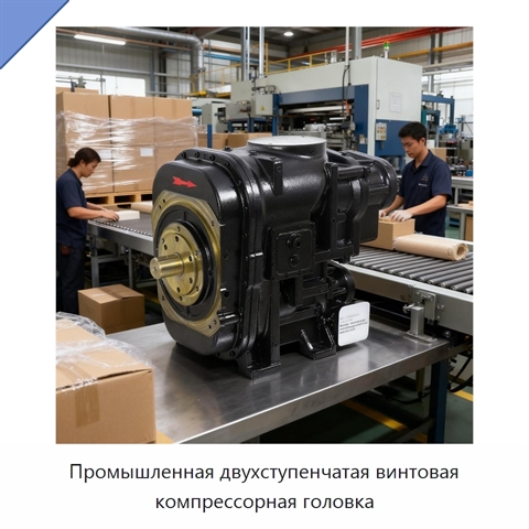 Промышленная двухступенчатая винтовая компрессорная головка