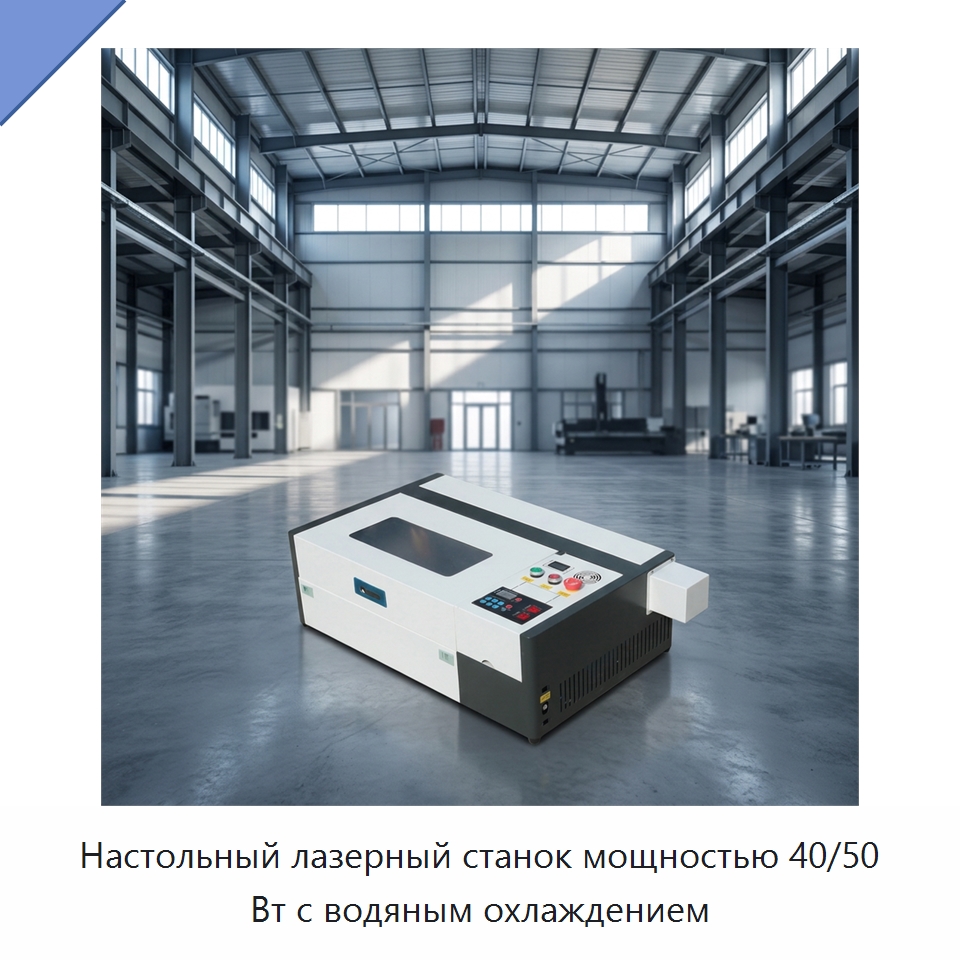 Настольный лазерный станок мощностью 40/50 Вт с водяным охлаждением — Лазерные гравировальные станки