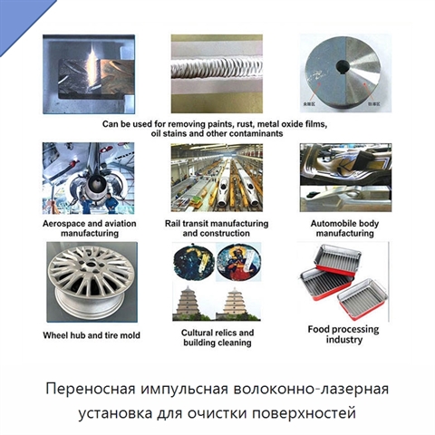 Переносная импульсная волоконно-лазерная установка для очистки поверхностей