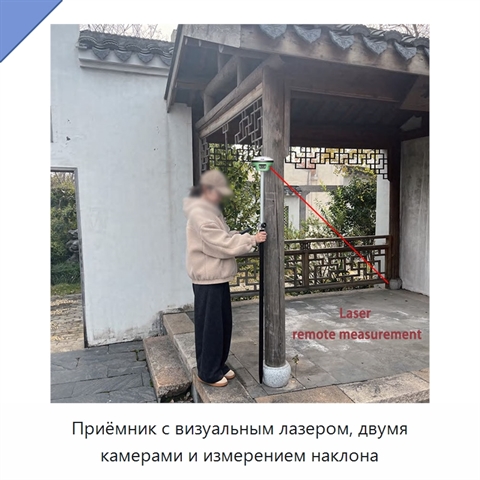 Приёмник с визуальным лазером, двумя камерами и измерением наклона