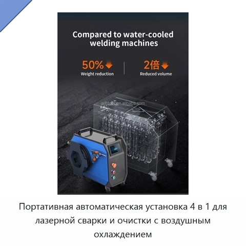 Портативная автоматическая установка 4 в 1 для лазерной сварки и очистки с воздушным охлаждением