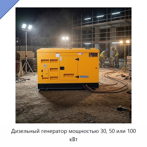 Дизельный генератор мощностью 30, 50 или 100 кВт