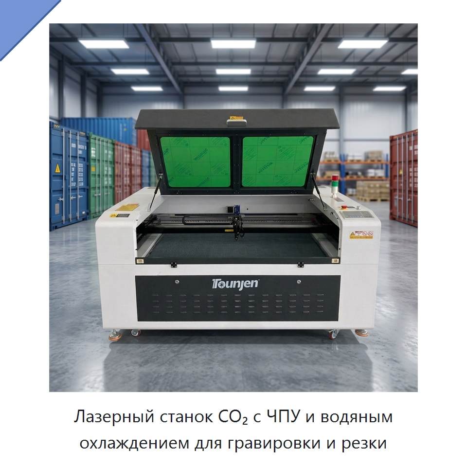 Лазерный станок CO₂ с ЧПУ и водяным охлаждением для гравировки и резки — Лазерные гравировальные станки
