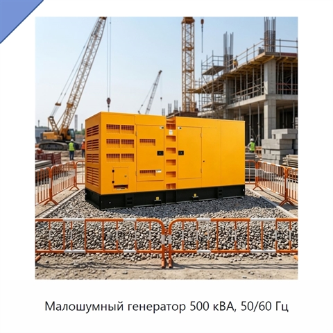Малошумный генератор 500 кВА, 50/60 Гц