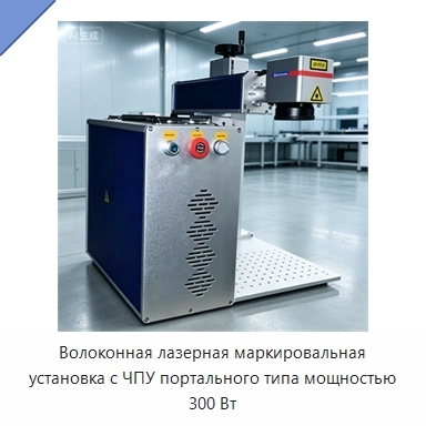 Волоконная лазерная маркировальная установка с ЧПУ портального типа мощностью 300 Вт