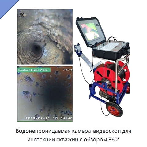 Водонепроницаемая камера-видеоскоп для инспекции скважин с обзором 360°