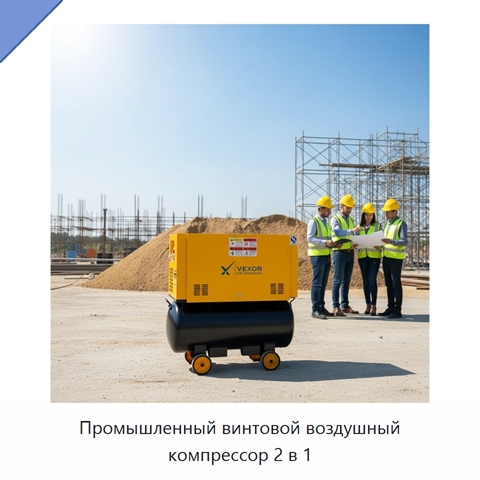 Промышленный винтовой воздушный компрессор 2 в 1
