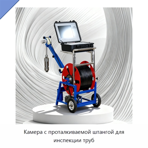 Камера с проталкиваемой штангой для инспекции труб