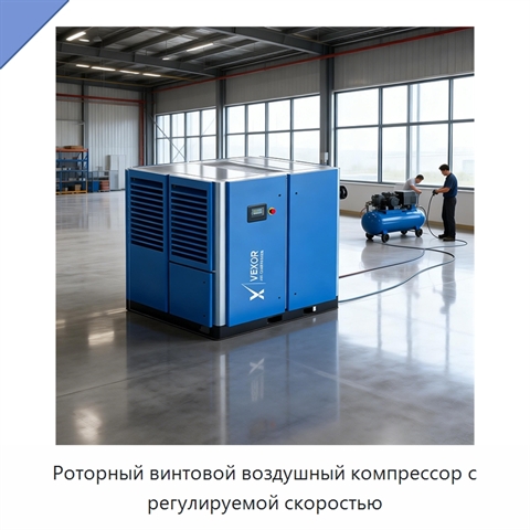 Роторный винтовой воздушный компрессор с регулируемой скоростью