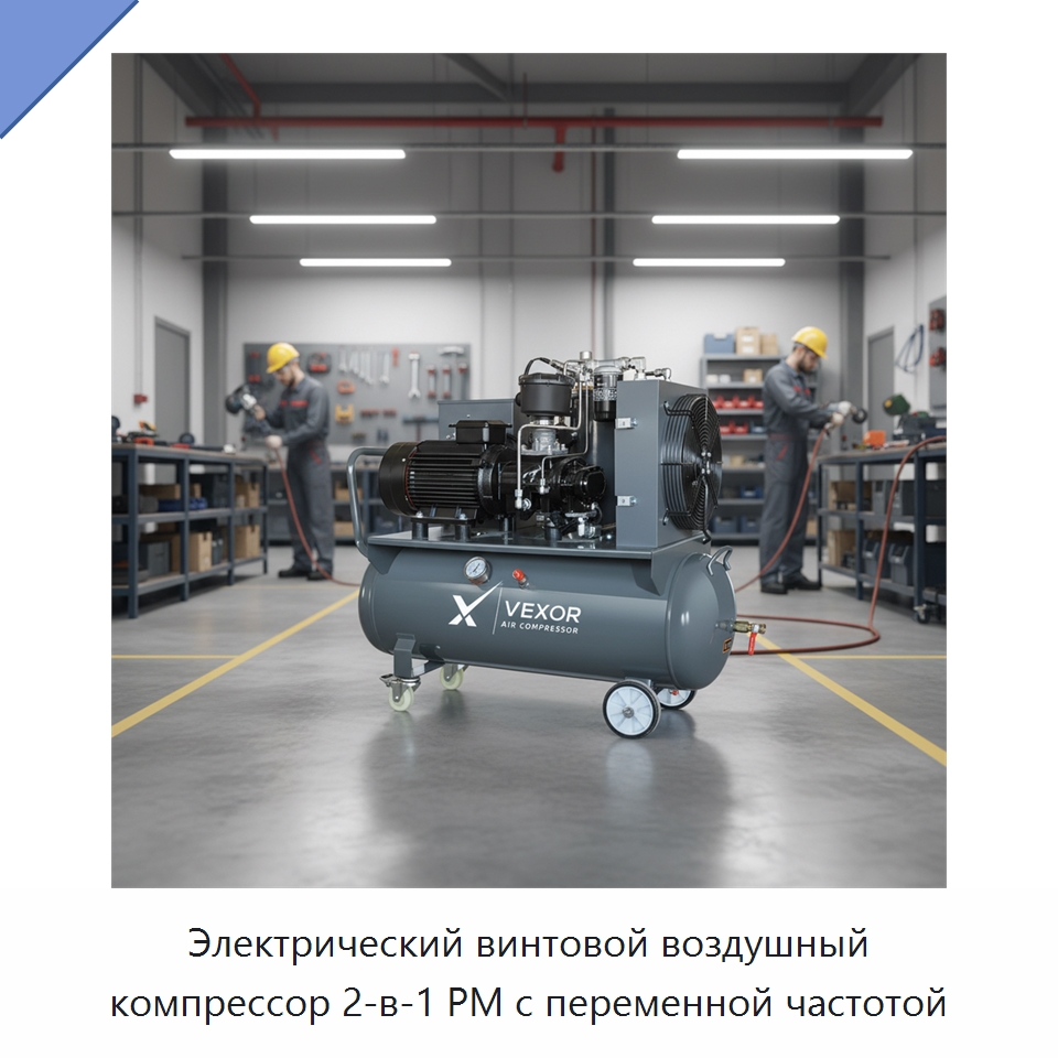 Электрический винтовой воздушный компрессор 2-в-1 PM с переменной частотой — Промышленные компрессоры