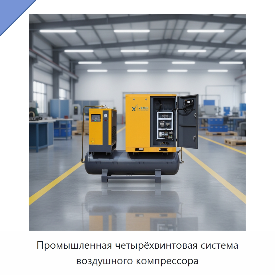 Промышленная четырёхвинтовая система воздушного компрессора — Промышленные компрессоры