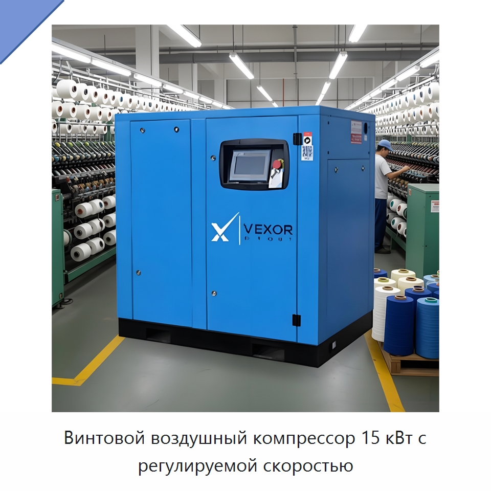 Винтовой воздушный компрессор 15 кВт с регулируемой скоростью — Промышленные компрессоры
