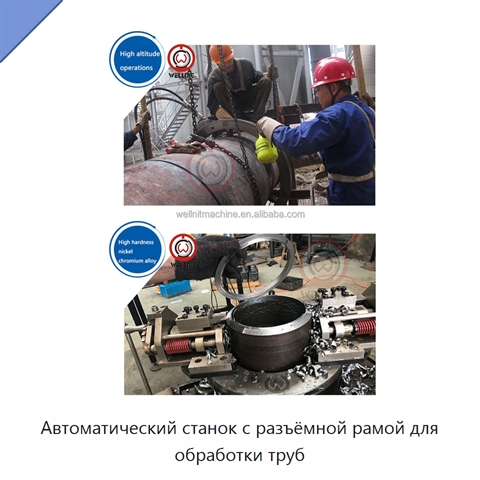 Автоматический станок с разъёмной рамой для обработки труб
