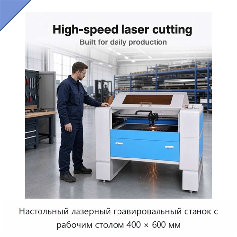 Настольный лазерный гравировальный станок с рабочим столом 400 × 600 мм