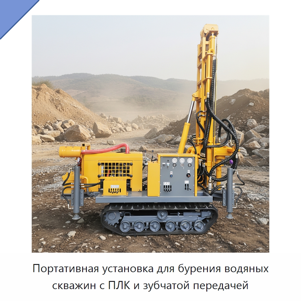 Портативная установка для бурения водяных скважин с ПЛК и зубчатой передачей — Сваебойные установки