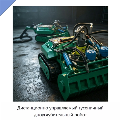 Дистанционно управляемый гусеничный дноуглубительный робот