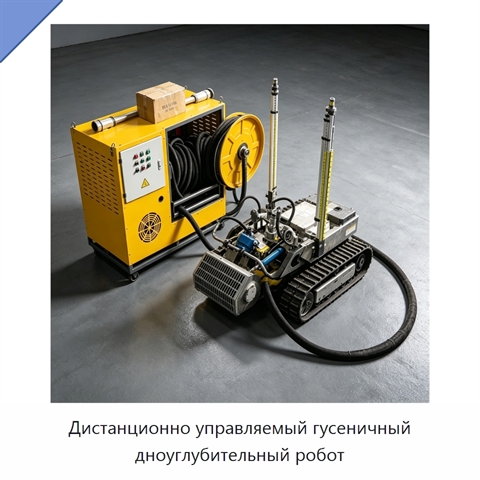 Дистанционно управляемый гусеничный дноуглубительный робот