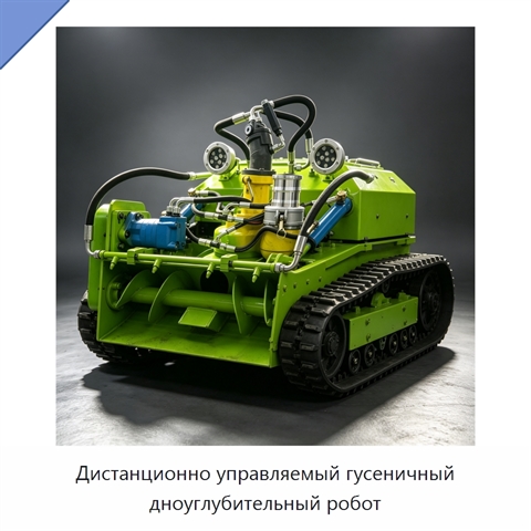 Дистанционно управляемый гусеничный дноуглубительный робот
