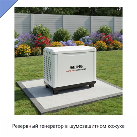 Резервный генератор в шумозащитном кожухе