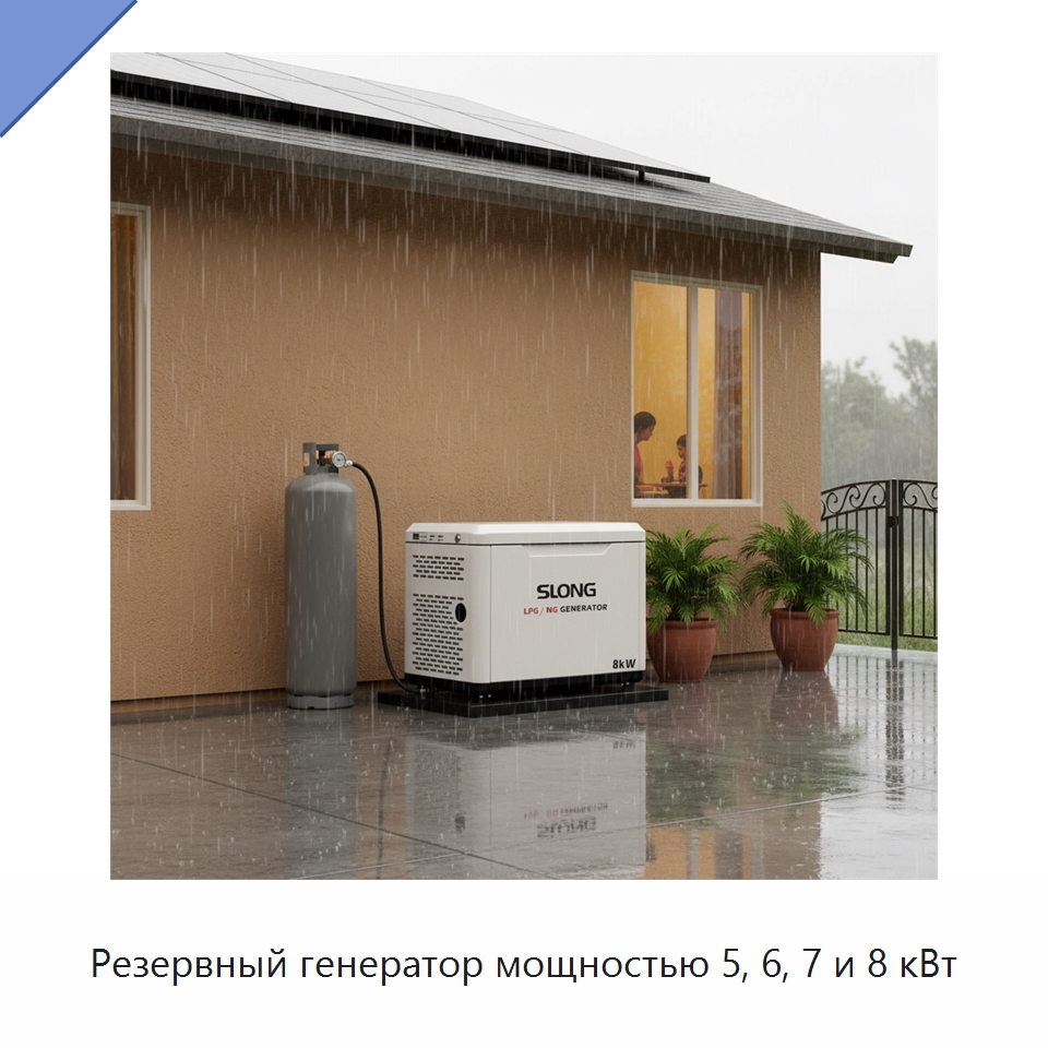 Резервный генератор мощностью 5, 6, 7 и 8 кВт — Газотурбинные генераторы