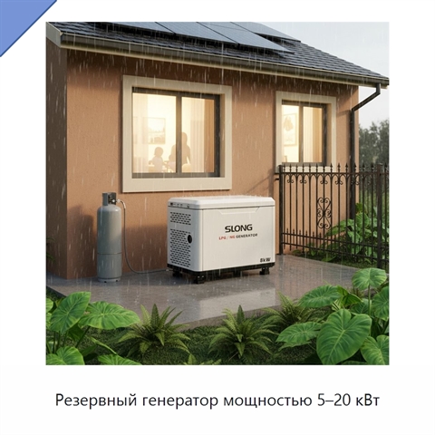 Резервный генератор мощностью 5–20 кВт