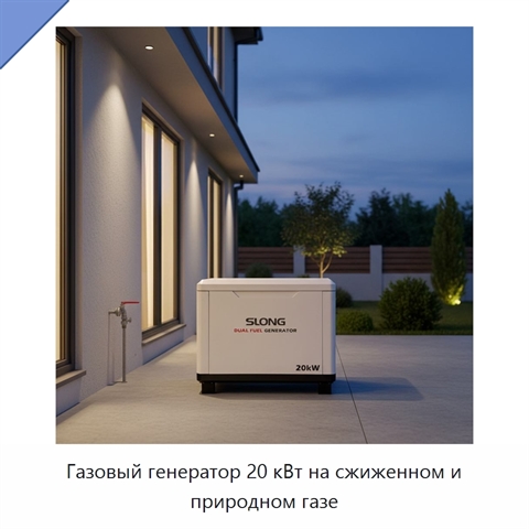 Газовый генератор 20 кВт на сжиженном и природном газе
