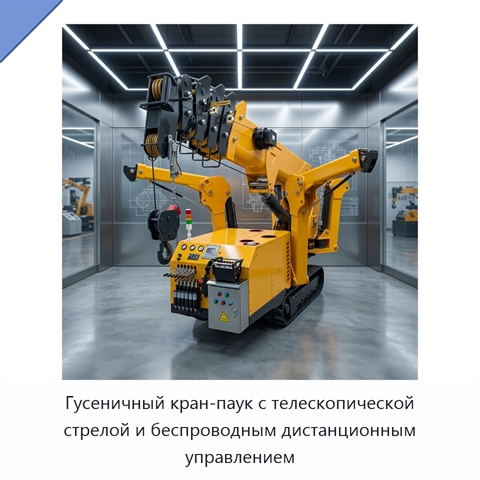 Гусеничный кран-паук с телескопической стрелой и беспроводным дистанционным управлением